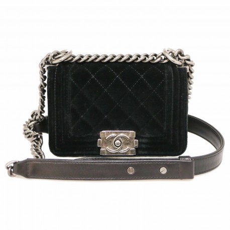 Mini sac Boy CHANEL velours...