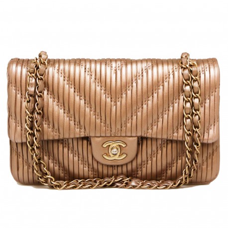 Sac Timeless CHANEL doré rose