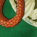 Châle HERMES Parures de Samouraïs en cachemire et soie vert