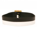 CHANEL Bicolor Vintage Leather Belt 