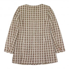 Manteau CHANEL t38 tweed beige et blanc