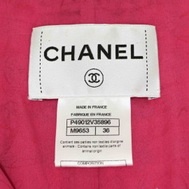 Veste CHANEL t36 tweed rose et blanc