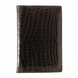 Couverture Agenda HERMES crocodile Porosus noir