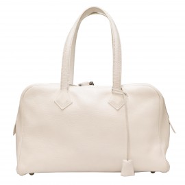 Sac Victoria HERMES taurillon blanc