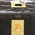 Kelly 28 HERMES box noir Vintage