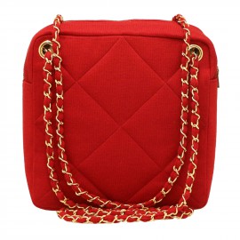 Sac CHANEL jersey rouge Vintage