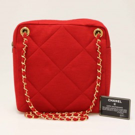 Sac CHANEL jersey rouge Vintage