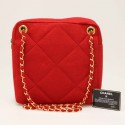 Sac CHANEL COCO jersey rouge Vintage