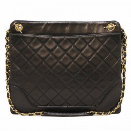 Cabas CHANEL cuir d'agneau noir