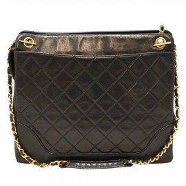 Cabas CHANEL cuir d'agneau noir