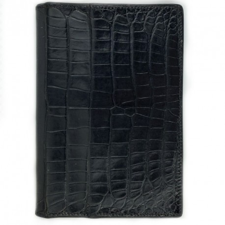 Porte repertoire HERMES crocodile porosus noir