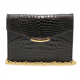 Sac  du soir Vintage alligator noir 