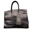 Birkin 35 HERMES porosus noir