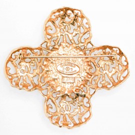 Broche vintage CHANEL pâte de verre