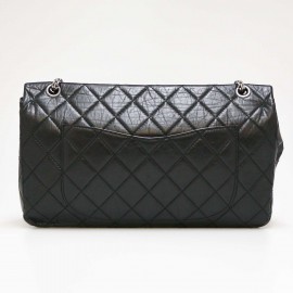 Maxi sac 2.55 CHANEL veau vieilli noir