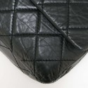 Maxi sac 2.55 CHANEL veau froissé noir