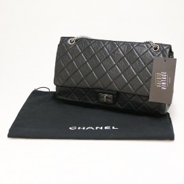 Maxi sac 2.55 CHANEL veau vieilli noir