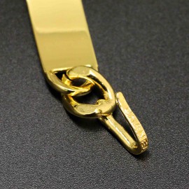 Ceinture CHANEL chaine entrelacée de cuir noir