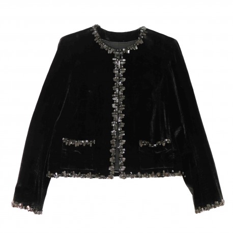 Veste CHANEL T 40 velours noir