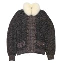 Gilet T 46 CHANEL laine fils argent multicolore