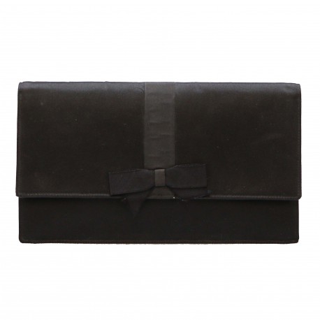 Pochette CHRISTIAN DIOR satin noir Vintage