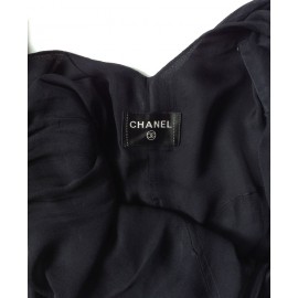 robe Chanel en soie noire T38