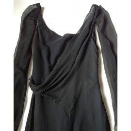 robe Chanel en soie noire T38