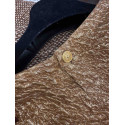  Veste CHANEL T 36  laine bicolore marron  et beige avec haut en soie lamé or 