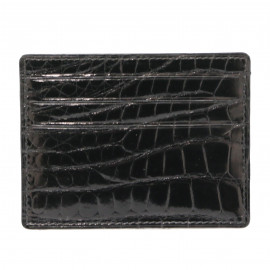 Porte cartes de credit crocodile noir