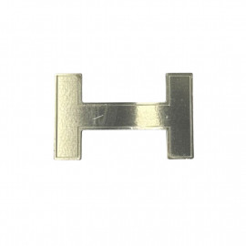 Boucle H HERMÈS argent mat