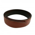 Ceinture H HERMES réversible T70 en veau swift marron et veau epsom chocolat