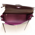 Kelly 32 HERMES bicolore marron liseret violet