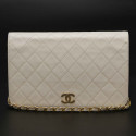 Sac vintage CHANEL cuir blanc