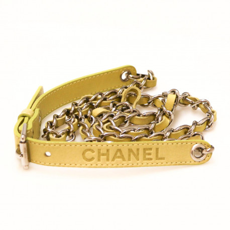 Ceinture CHANEL cuir jaune 