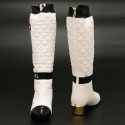 Bottes CHANEL T37  guetres amovibles blanches