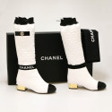 Bottes CHANEL T37  guetres amovibles blanches