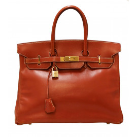 Birkin 35 HERMES cuir lisse brique