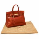 Birkin 35 HERMES cuir lisse brique