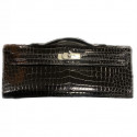 Kelly cut HERMES crocodile porosus noir