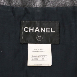 Veste courte T 38 CHANEL cuir noir 