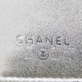 Porte cartes  CHANEL cuir bleu argent