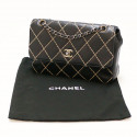 Sac CHANEL noir coutures beige