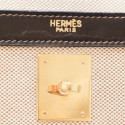 Kelly 35 HERMES toile et cuir marron