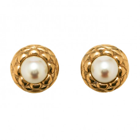 Boucles d'oreille CHANEL clips dorés 