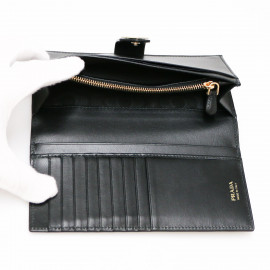 Portefeuille PRADA cuir Saffiano noir 