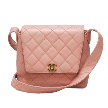 sac CHANEL cuir d'agneau rose