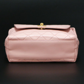 sac CHANEL cuir d'agneau rose