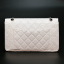 Jumbo CHANEL cuir froissé blanc