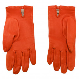 Gants HERMES 6.5 cuir d'agenau orange