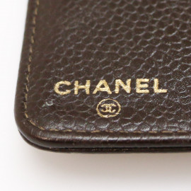 Porte agenda vintage CHANEL cuir marron